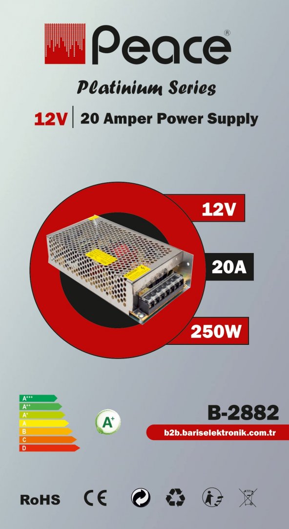 PEACE B-2882 12V 20A GÜVENLİK ADAPTÖR