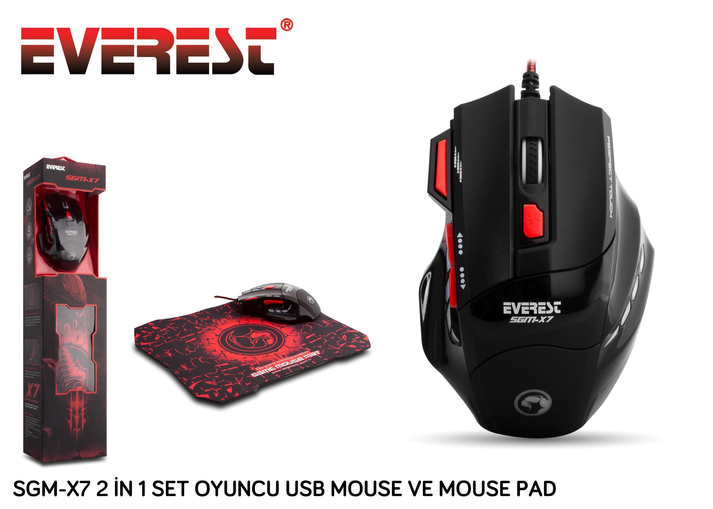 EVEREST SGM-X7 OYUNCU MOUSE + PAD